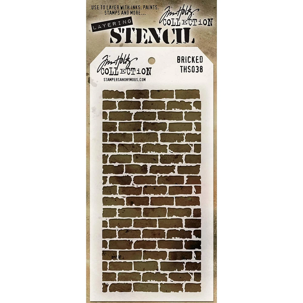 Stampers Anonymous Tim Holtz® Bricked Layered Stencil, 4.125" x 8.5"