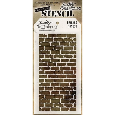Stampers Anonymous Tim Holtz® Bricked Layered Stencil, 4.125" x 8.5"