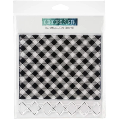 Concord & 9th Gingham Background Clear Stamp Set