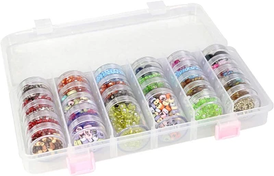 Everything Mary Large Plastic Bead Storage Box with Jars