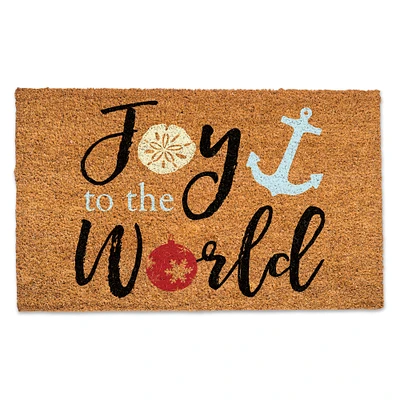 Coastal Joy to the World Door Mat