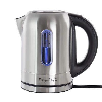 MegaChef 1.7L Stainless Steel Electric Tea Kettle With 5 Preset Temps