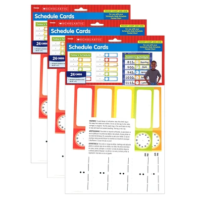Scholastic® Schedule Cards Pocket Chart Add-Ons, 3 Packs of 24