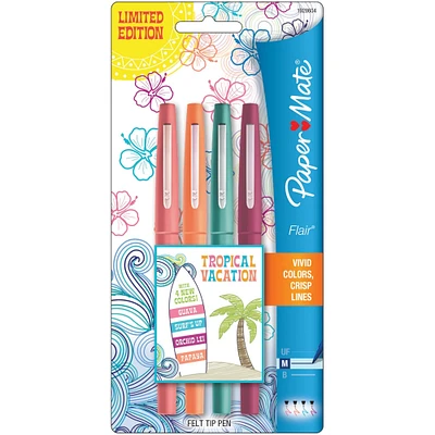 Paper Mate® Flair® Medium Tropical Vaction Felt Tip Pens, 4ct.
