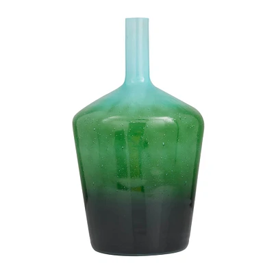 The Novogratz Green Glass Modern Vase, 21" x 12" x 12"