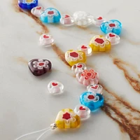 Millefiori Flower Glass Heart Bead Mix by Bead Landing™