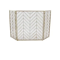 Brass Metal Contemporary Fireplace Screen