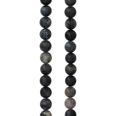 Black Network Stone Round Beads, 8mm by Bead Landing™