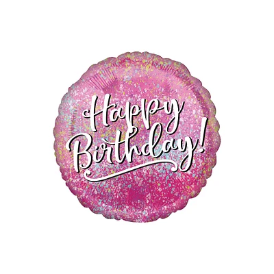 17" Pink Happy Birthday Mylar Balloon