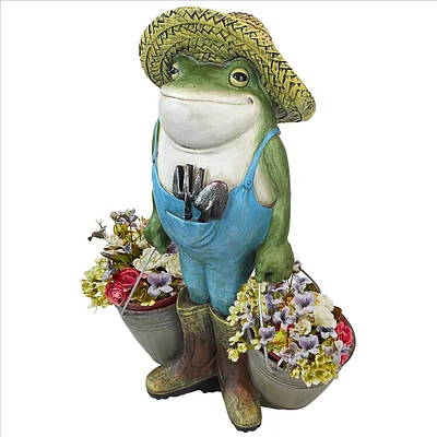 Design Toscano 17.5" Buckets the Garden Frog Statue