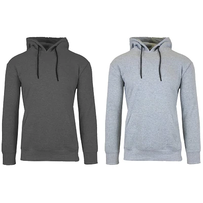 Galaxy by Harvic Heavyweight Fleece-Lined Men's Pullover Sweater Hoodie 2 Pack