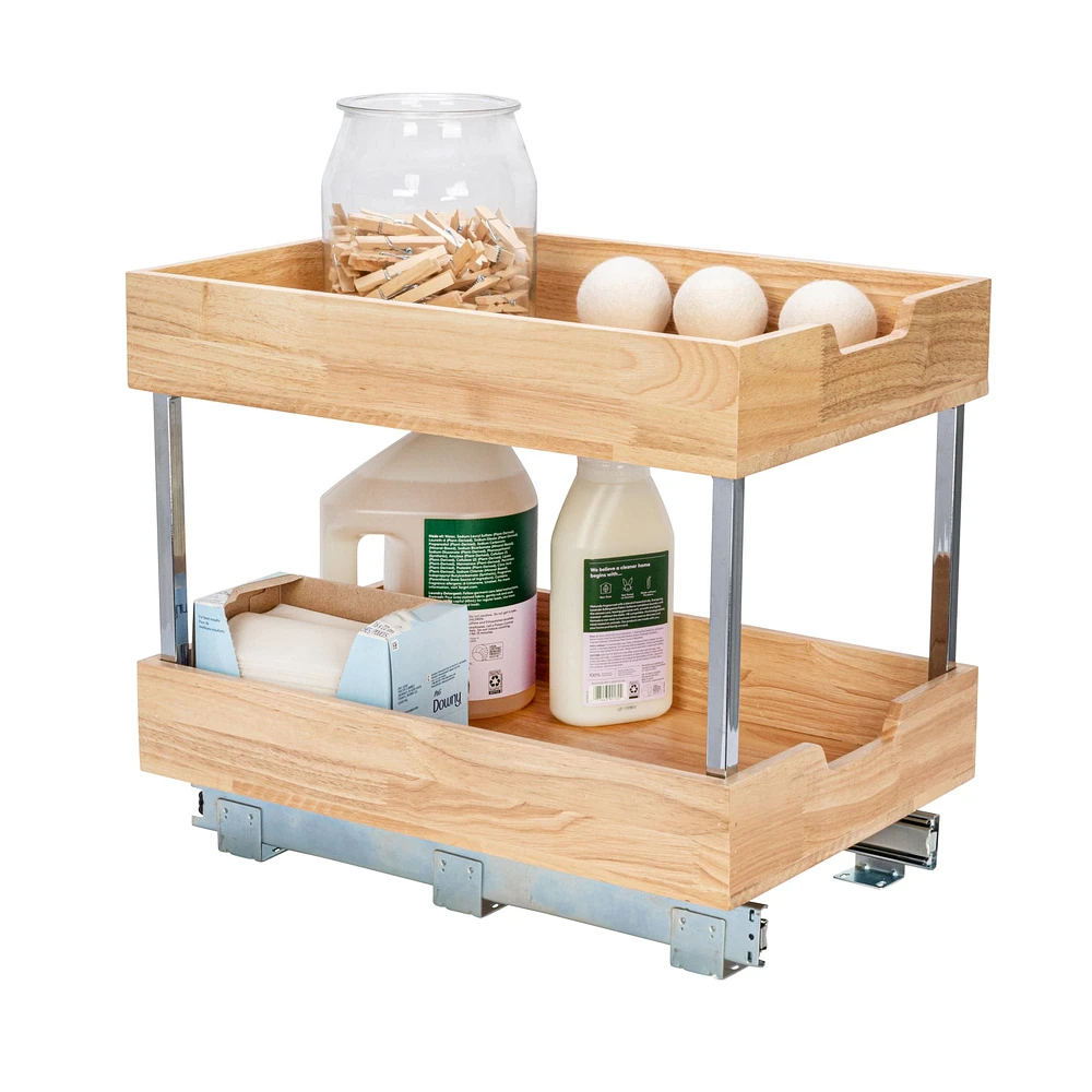 Household Essentials Glidez Wood 2-Tier Cabinet Organizer