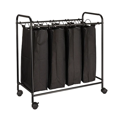 Household Essentials 4-Bag Rolling Laundry Sorter Cart