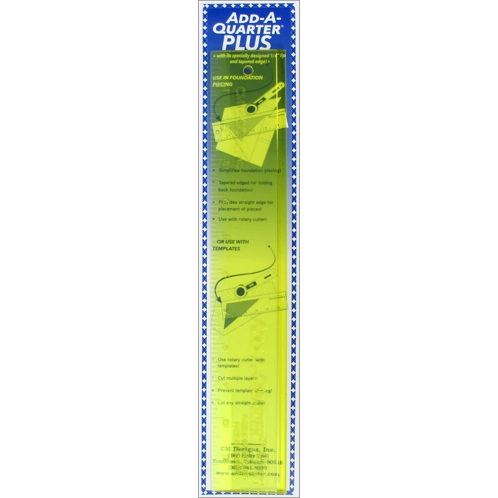 CM Designs 12" Add-A-Quarter Plus Ruler