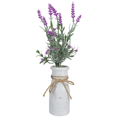 13'' Artificial Lavender Arrangement in Milk Bottle