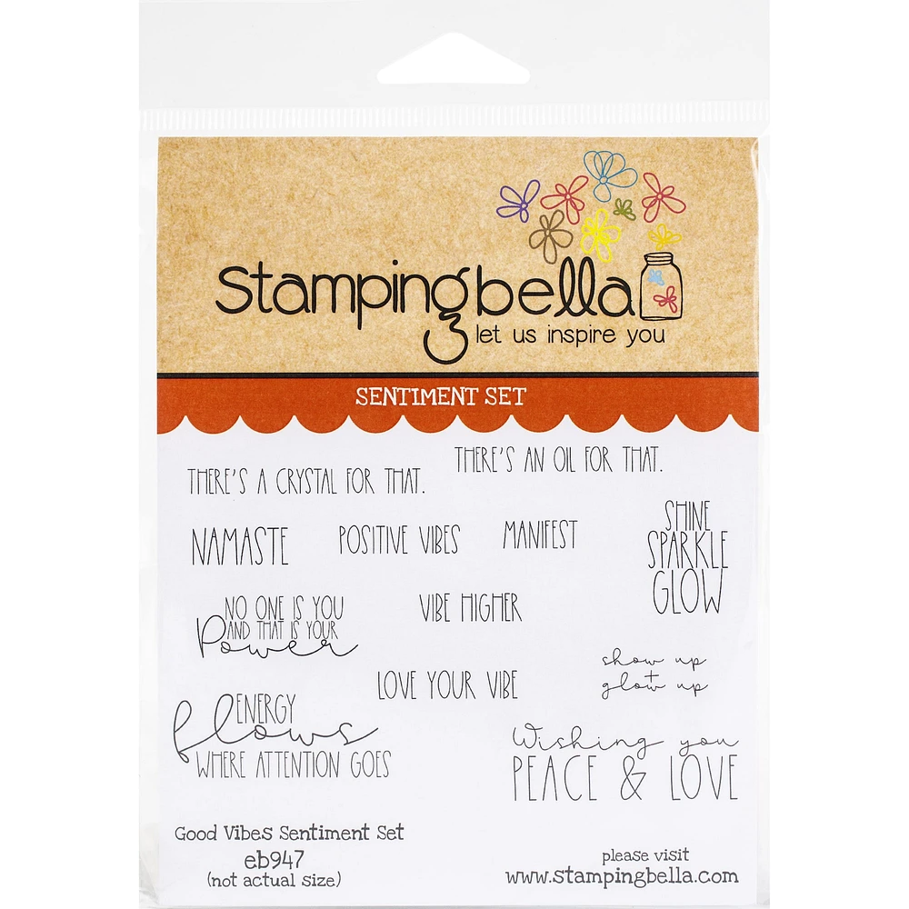 Stamping Bella Good Vibes Sentiment Set Cling Stamps