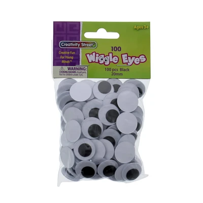 6 Packs: 100 ct. (600 total) Creativity Street® 20mm Black Glue-On Wiggle Eyes