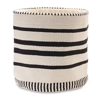 Black & White Striped Woven Cotton Basket Set