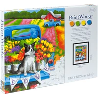 Dimensions® PaintWorks™ Paint-by-Number Kit, Flower Power Dog