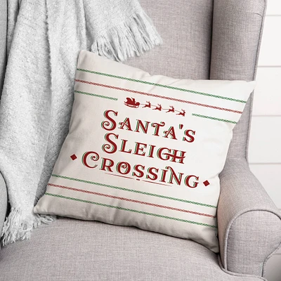 Santas Sleigh Crossing 18x18 Throw Pillow