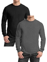 Galaxy by Harvic Long Sleeve Crew Neck Men's T-Shirt 2 Pack
