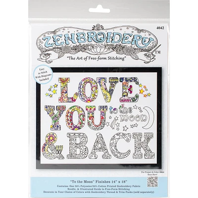 Design Works™ Zenbroidery To The Moon Stamped Embroidery Kit