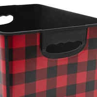 Simplify Checkered Black & Red Storage Tote Bin