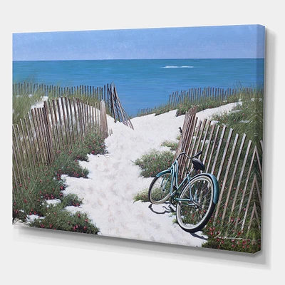 Designart - Beach Bike - Nautical & Coastal Canvas Wall Art