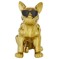 CosmoLiving by Cosmopolitan Gold Ceramic Glam Sculpture, Dog 12" x 6" x 10"