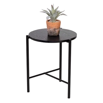 6 Pack: Honey Can Do 18" Black Round Side Table with T-Pattern Base