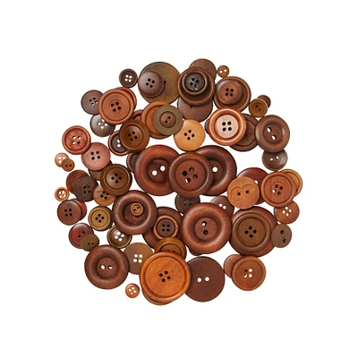 Brown Wooden Buttons By Loops & Threads®