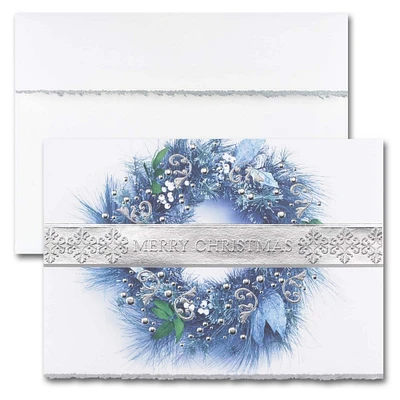 JAM Paper Merry Christmas Wreath Cards Set, 25ct.