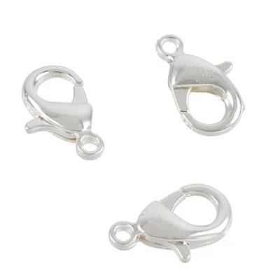 12 Pack: Silver Finish Lobster Clasps by Bead Landing™, 15mm