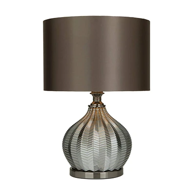 Black Polyester Transitional Table Lamp, 20" x 17" x 14"