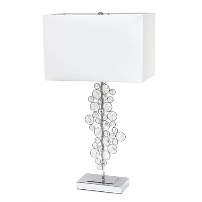 Lalia Home 26" Crystal Glitz and Chrome Table Lamp with White Shade