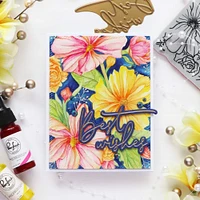 Pinkfresh Studio Floral Focus Cling Rubber Background Stamp