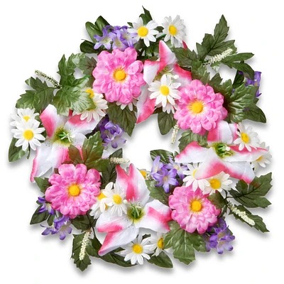 18" Daisy & Tiger Lily Wreath