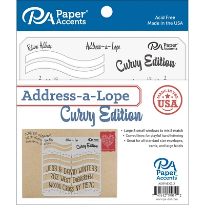 PA Paper™ Accents Address-a-Lope Plastic 2-in-1 Addressing Template Curvy