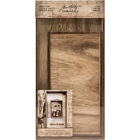 Idea-Ology Wooden Vignette Trays 2/Pkg-Brown 4.75"X9"X1.25" & 6"X12"X1.25"