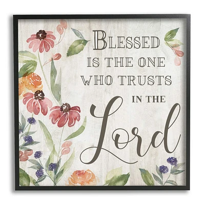 Stupell Industries Blessed One Who Trusts The Lord Spring Florals Framed Wall Art