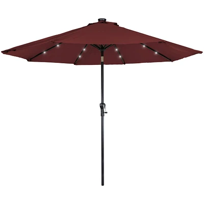 9ft. Solar Lighted Outdoor Patio Market Umbrella