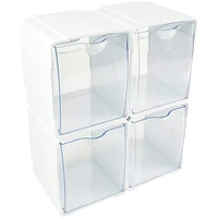 Deflecto® Clear Tilt Bin Interlocking Storage Organizer, 4ct. 