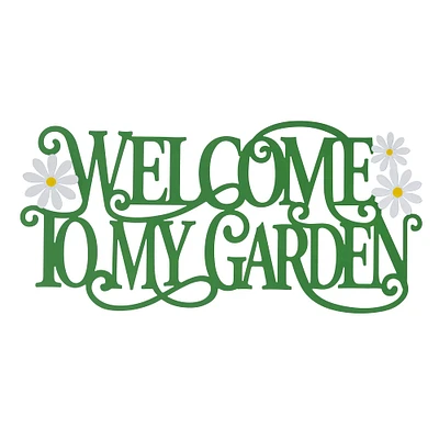 Glitzhome® 24" Welcome to my Garden Metal Cutout Wall Décor