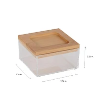 Simplify Bamboo Lid Square Clear Organizer