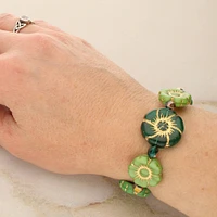 Green Hibiscus Czech Glass Flower Bead Mix by Bead Landing™