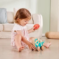 Hape Walk-A-Long Roll & Rattle Kitten Wooden Toddler Toy