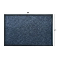 RugSmith Dark Gray Molded Cobalt Rubber Poly Doormat