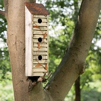 Glitzhome® Tall 3-Tier Distressed Wood Bird House