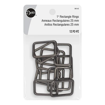 Dritz® Gray 1" Rectangle Rings, 12ct.