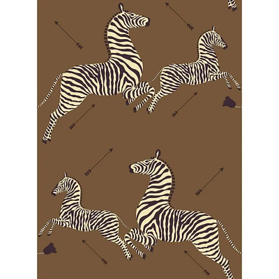 Scalamandre Brown Zebra Safari Peel & Stick Wallpaper